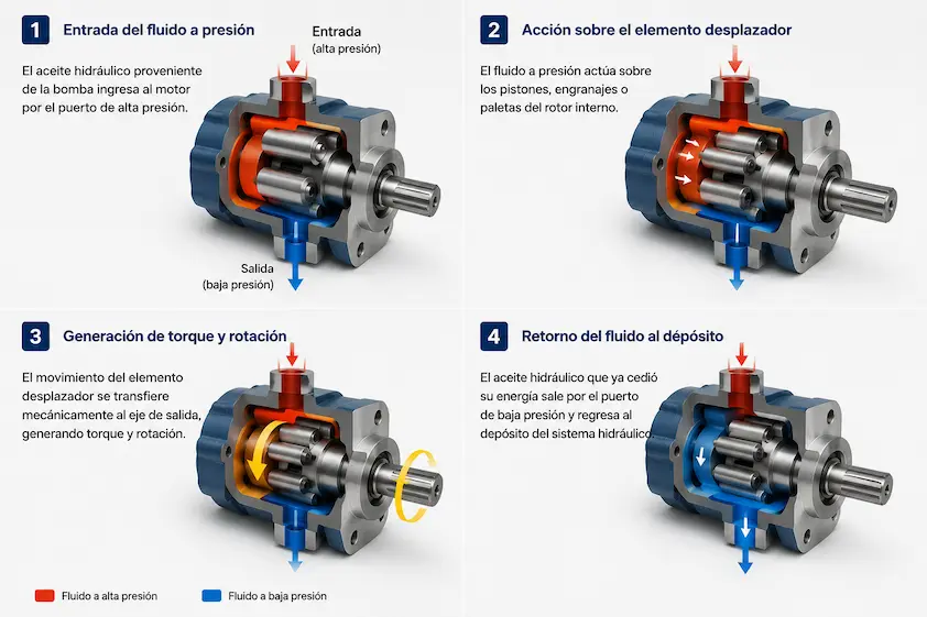 Cómo funciona un motor hidráulico